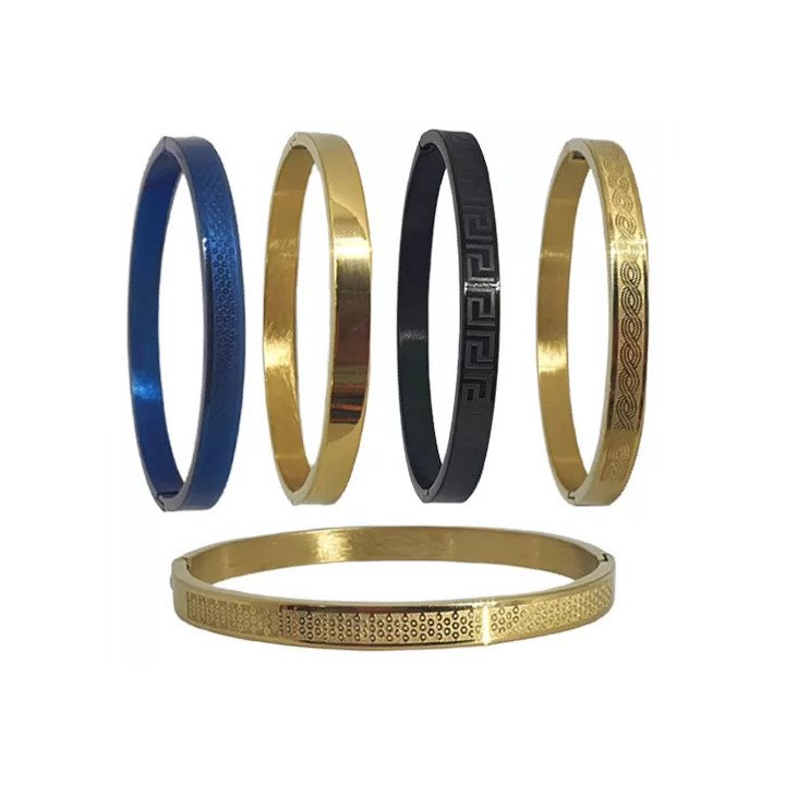 Karışık Desenli Renkli Çelik Kelepçeler - Toptan 316L Paslanmaz