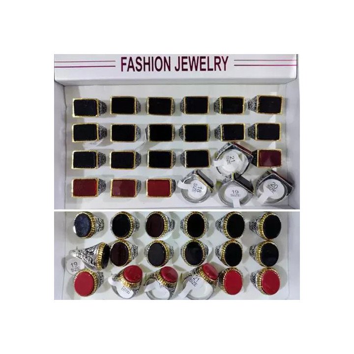 Toptan Taşlı Erkek Çelik Yüzük - Kararmaz, Şık ve Dayanıklı