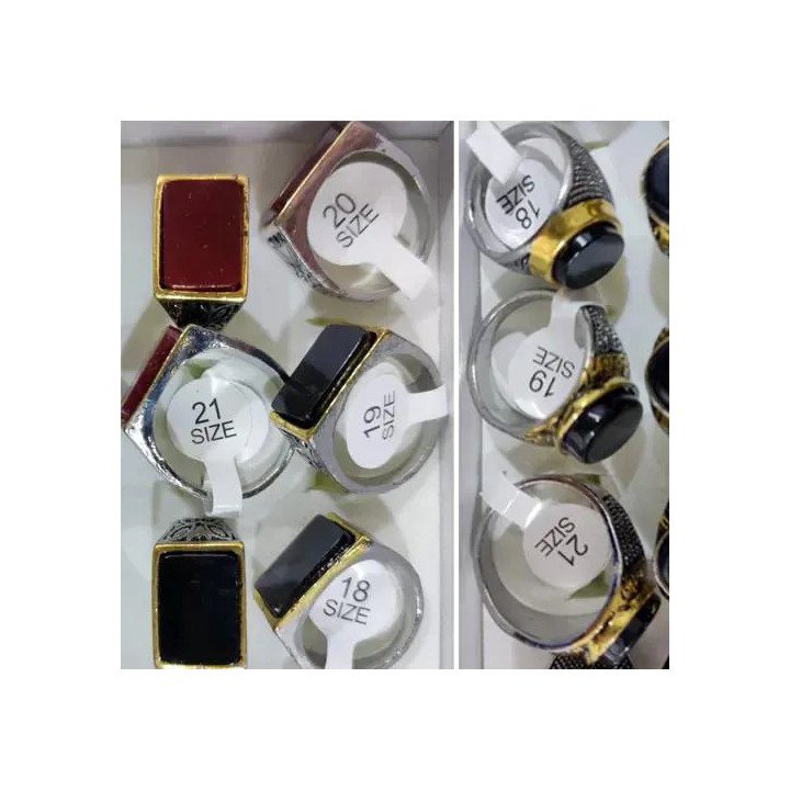 Toptan Taşlı Erkek Çelik Yüzük - Kararmaz, Şık ve Dayanıklı