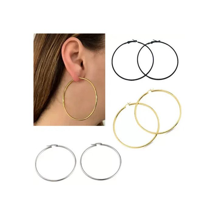 Büyük Halka Bijuteri Küpe - Toptan 6 cm