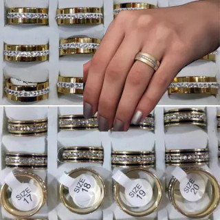 Toptan Çelik Alyans Yüzük - İthal Taşlı Kararmaz Modeller