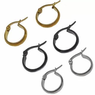 Toptan Bombeli Küçük Halka Çelik Küpeler | Unisex ve Parlak Tasarım