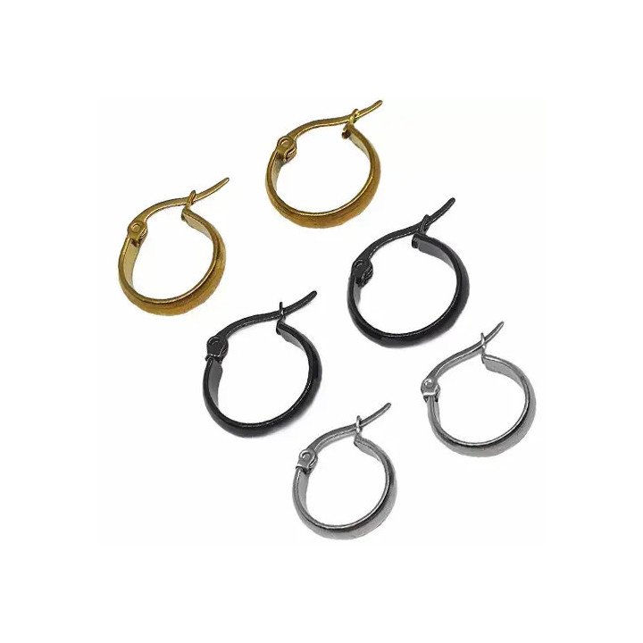 Toptan Bombeli Küçük Halka Çelik Küpeler | Unisex ve Parlak Tasarım