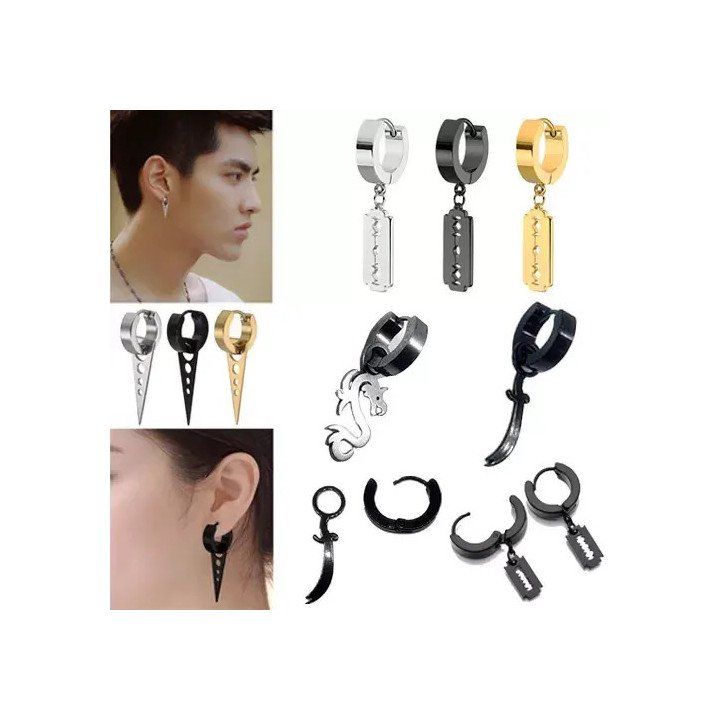 Toptan Kilitli Çelik Küpeler | Figürlü Karışık Modeller