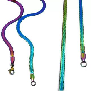 Toptan Kalın Bukalemun İtalyan Çelik Kolyeler 4 mm