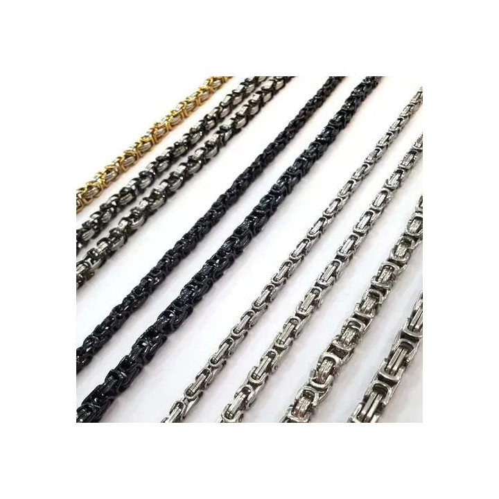 Toptan Kral Çelik Kolye - Ağır ve Gösterişli Erkek Zinciri