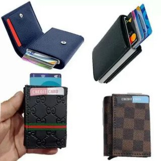 Toptan Para Bölmeli Otomatik Deri Kartlık Cüzdan