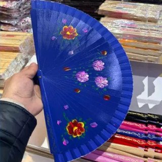 Toptan Bambu El Boyama Karışık Desenli Yelpazeler