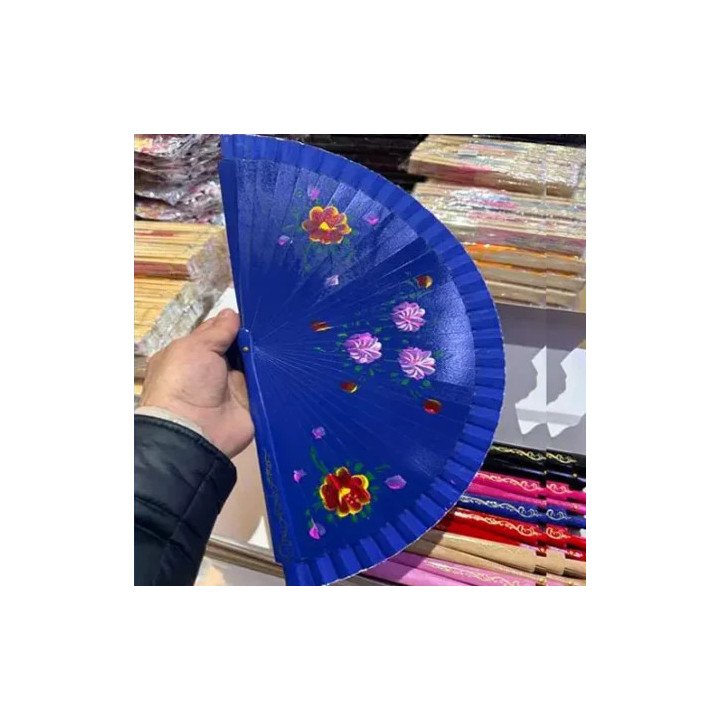 Toptan Bambu El Boyama Karışık Desenli Yelpazeler