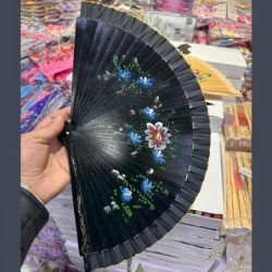 Toptan Bambu El Boyama Karışık Desenli Yelpazeler