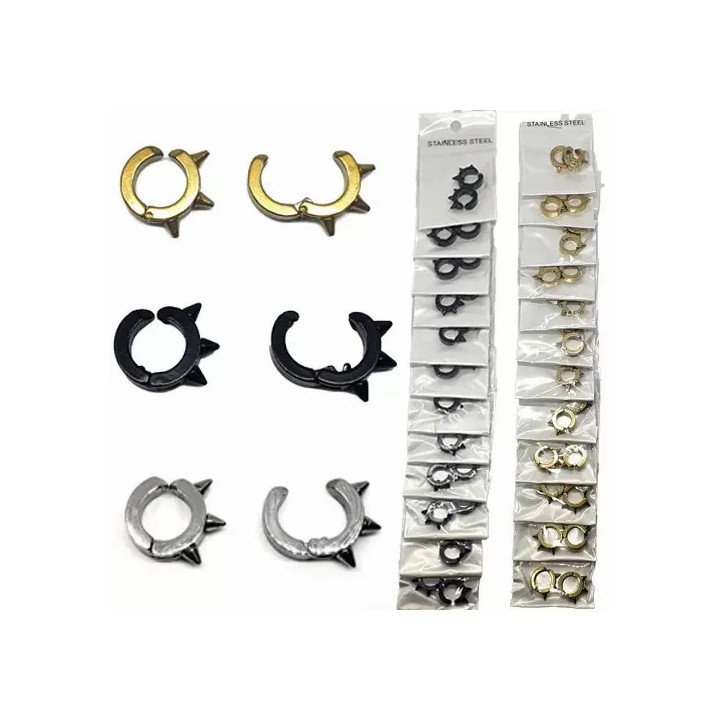 Toptan Sıkıştırmalı Piramit Çelik Küpeler | Minimal ve Modern