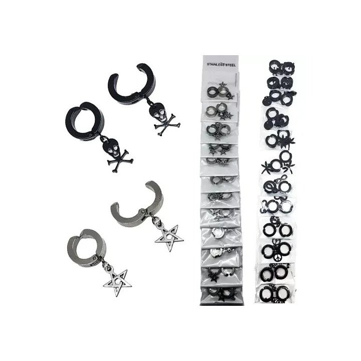 Toptan Sıkıştırmalı Figürlü Çelik Küpeler | Karışık Modeller