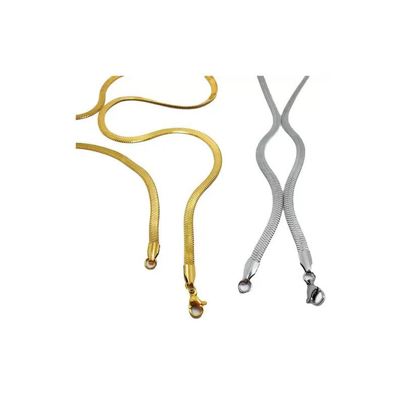 Toptan Ezme Model Yılan Çelik Kolyeler 0.4 mm
