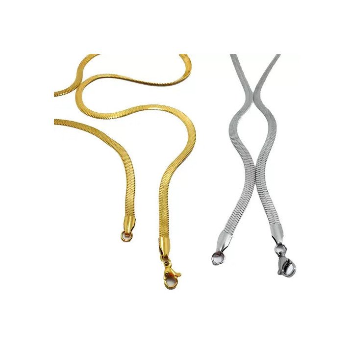 Toptan Ezme Model Yılan Çelik Kolyeler 0.4 mm