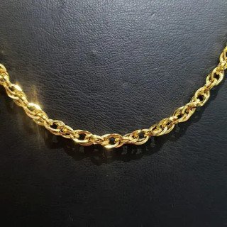 Toptan Çelik Orta Kalın Gold Burgu Zincir Kolye