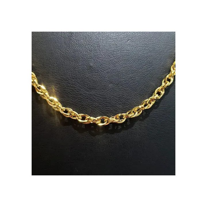Toptan Çelik Orta Kalın Gold Burgu Zincir Kolye
