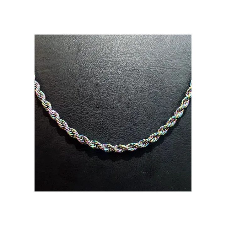 Toptan Çelik Orta Renkli Burgu Kolye 0.6 mm