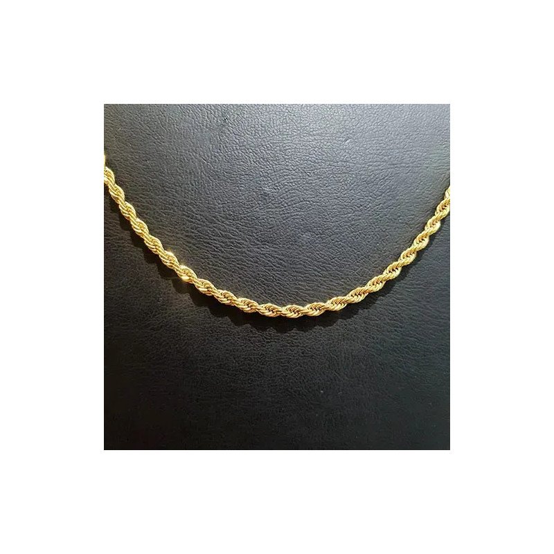 Toptan Çelik Orta Gold Burgu Kolye 0.5mm