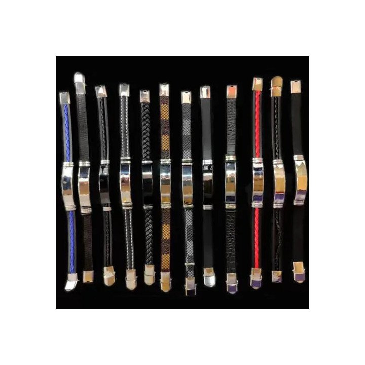 Toptan Çelik ve Deri Bileklik -Lazer Baskı Modeller