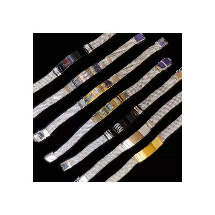 Toptan Hasır Çelik Bileklik - Lüks Erkek Modeller