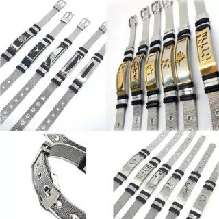 Toptan Hasır Örme Figürlü Çelik Kemerli Bileklik