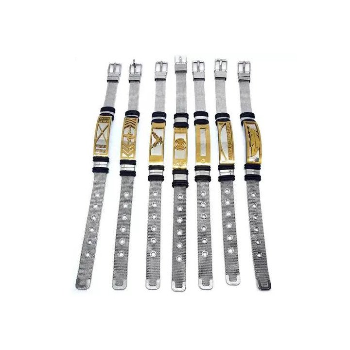 Toptan Hasır Örme Figürlü Çelik Kemerli Bileklik