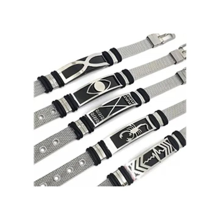 Toptan Hasır Örme Figürlü Çelik Kemerli Bileklik