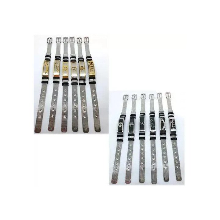 Toptan Hasır Örme Figürlü Çelik Kemerli Bileklik