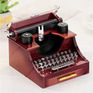 Toptan Daktilo Müzik Kutusu | Retro Tasarımlı Kurmalı Hediye Ürünü