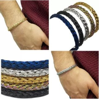 Toptan Örgü Kelepçe Çelik Erkek Bileklik