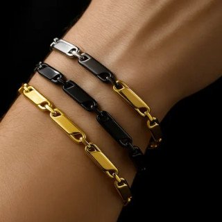 Toptan İnce Boy Zincir Çelik Bileklikler - 3 Renk Seçeneğiyle