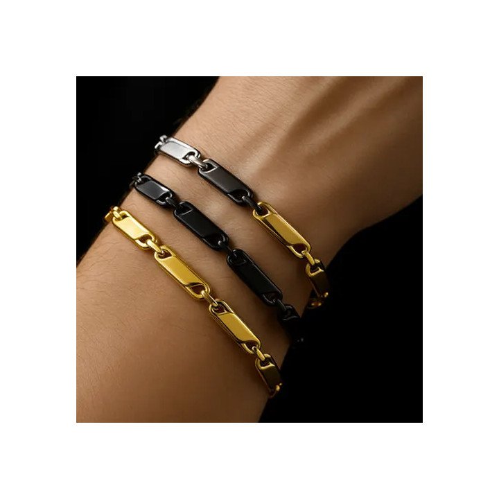 Toptan İnce Boy Zincir Çelik Bileklikler - 3 Renk Seçeneğiyle