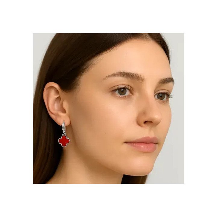 Toptan Yonca Model Sallantılı Çelik Küpe | 8 Renk Seçeneği