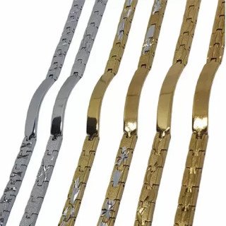 Toptan İsim Yazılabilir Oyma Desenli Çelik Bileklik | Kişiye Özel Aksesuar