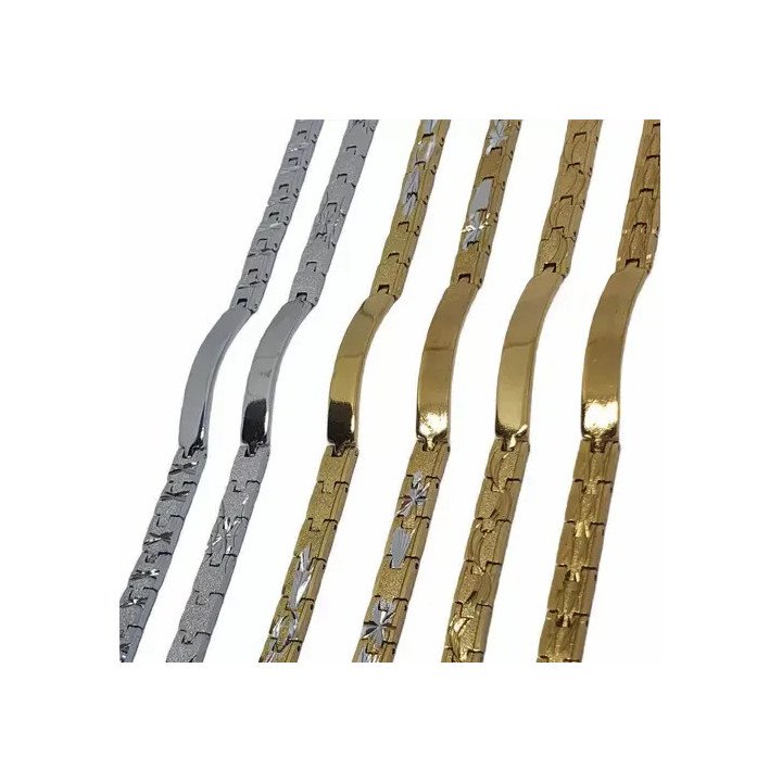 Toptan İsim Yazılabilir Oyma Desenli Çelik Bileklik | Kişiye Özel Aksesuar