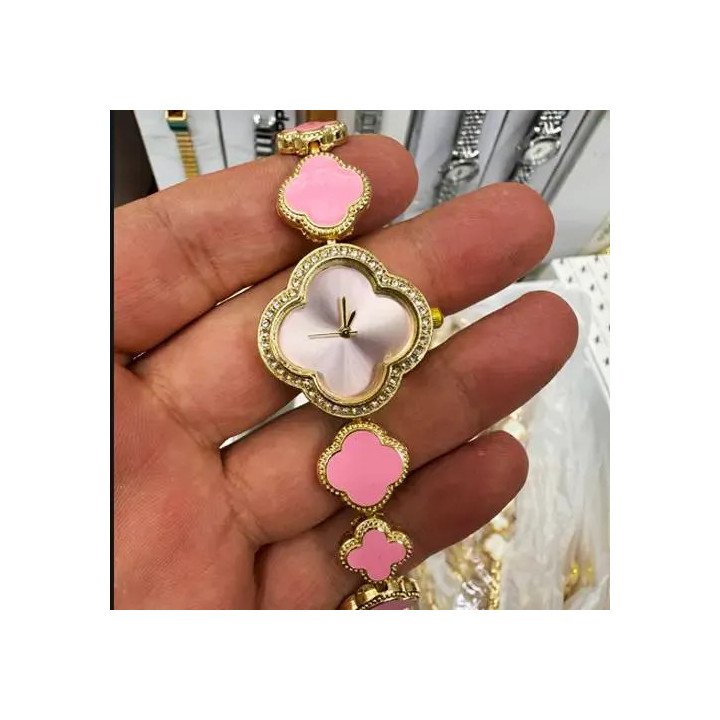 Yonca Desenli Kadın Saat Bileklik | 3 Renk - ToptanSehri