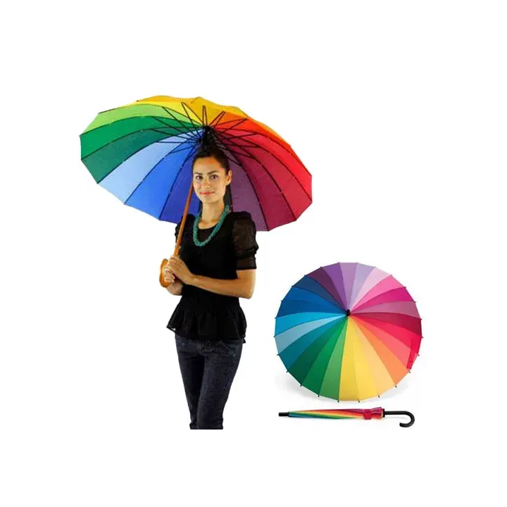 Toptan Şemsiye - Dekoratif Gökkuşağı Şemsiye - Toptansehri.com
