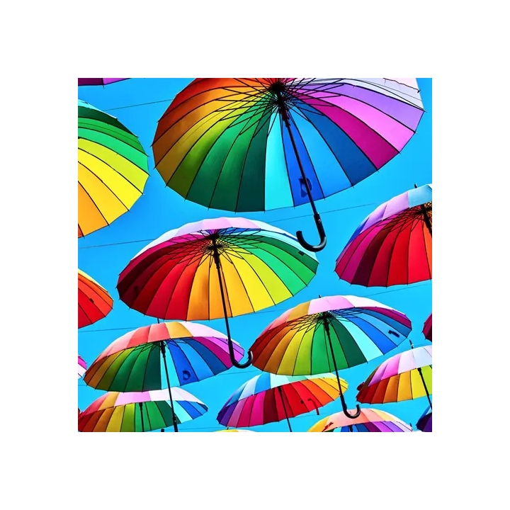 Toptan Şemsiye - Dekoratif Gökkuşağı Şemsiye - Toptansehri.com