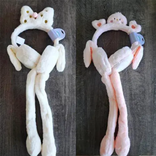 Peluş Figürlü Kulakları Hareketli Kız Çocuk Kışlık Kulaklıklar