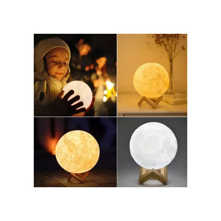 Toptan 3d Renk Değişen Ay Gece Lambası Şarjlı