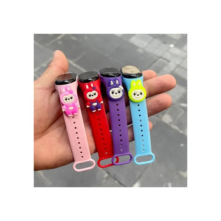 Toptan Labubu Figürlü Su Geçirmez Çocuk Dijital LED Saat Modelleri